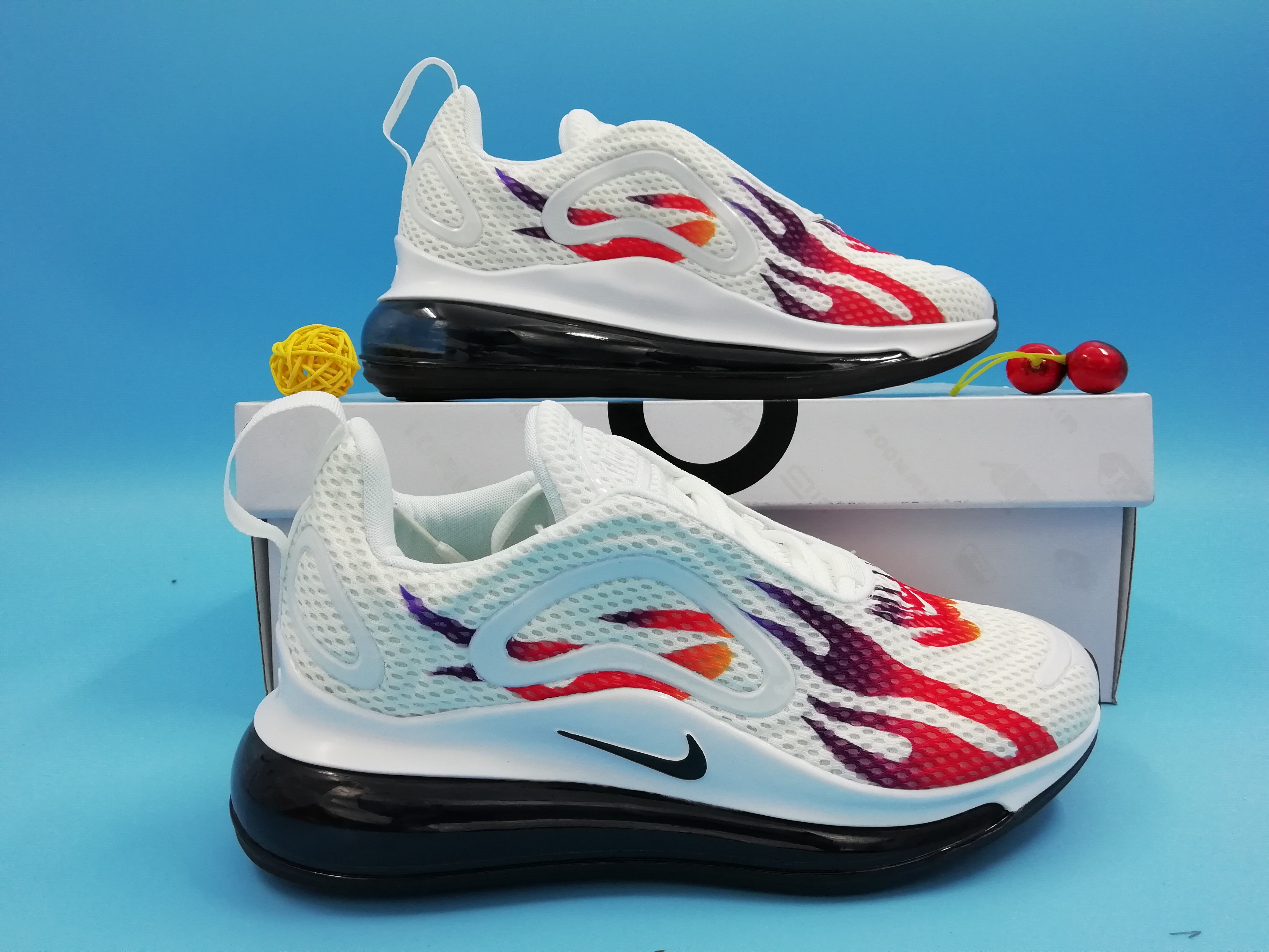 2019 Men Nike Air Max 720 Fire White Red Black Shoes